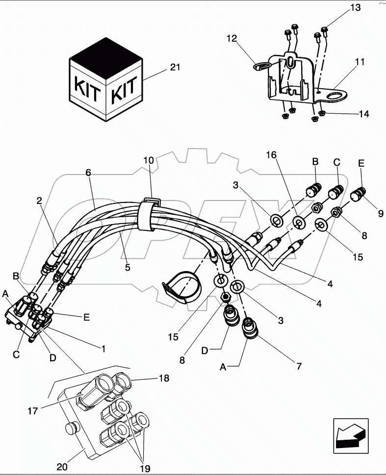 COMBINE HEADER ADAPTER, HOSES AND COUPLINGS
