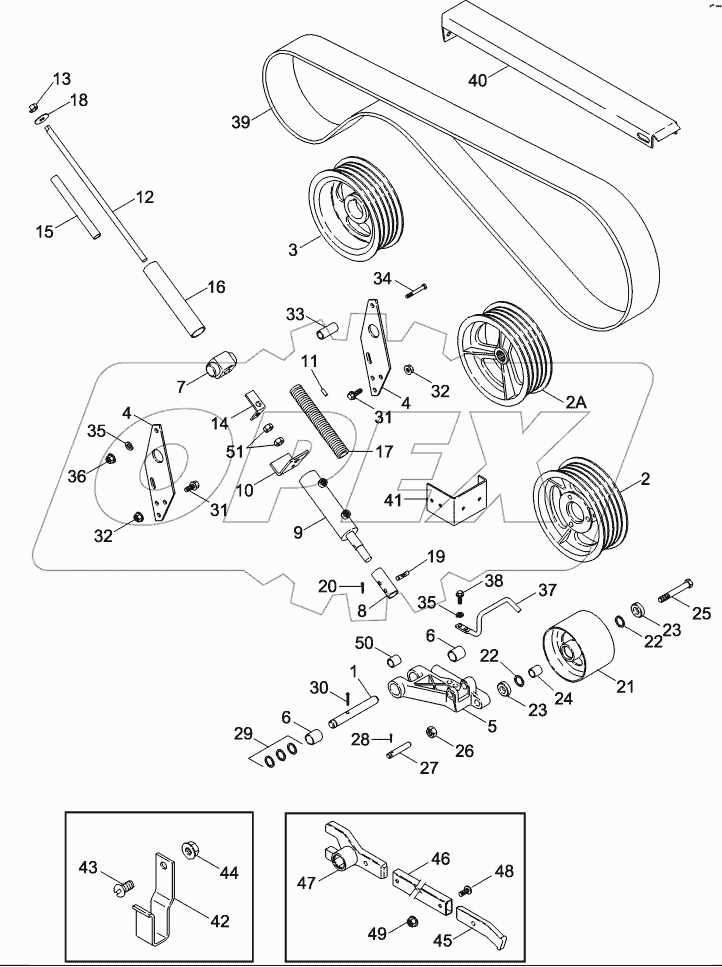 SEPARATOR DRIVE PULLEY AND IDLER