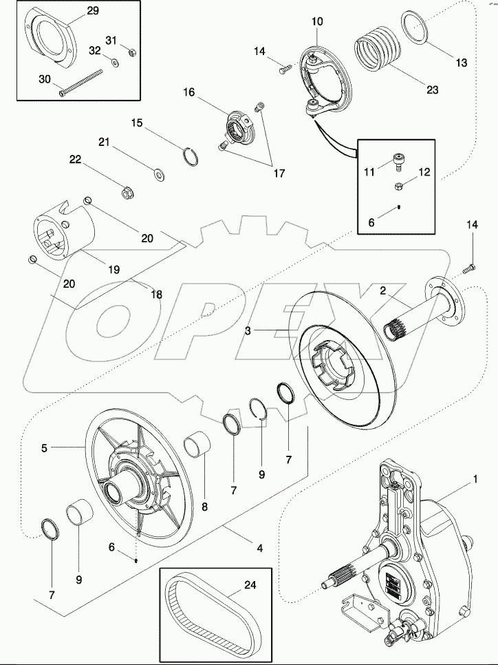 ROTOR DRIVE - PULLEY AND CAM