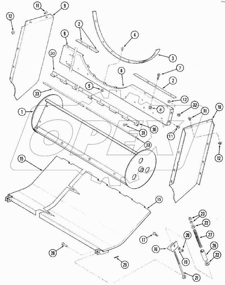 BEATER PAN - DISCHARGE - RICE - SPRING LOADED