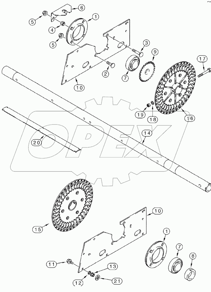 CLEANING FAN - SHAFT AND SUPPORTS