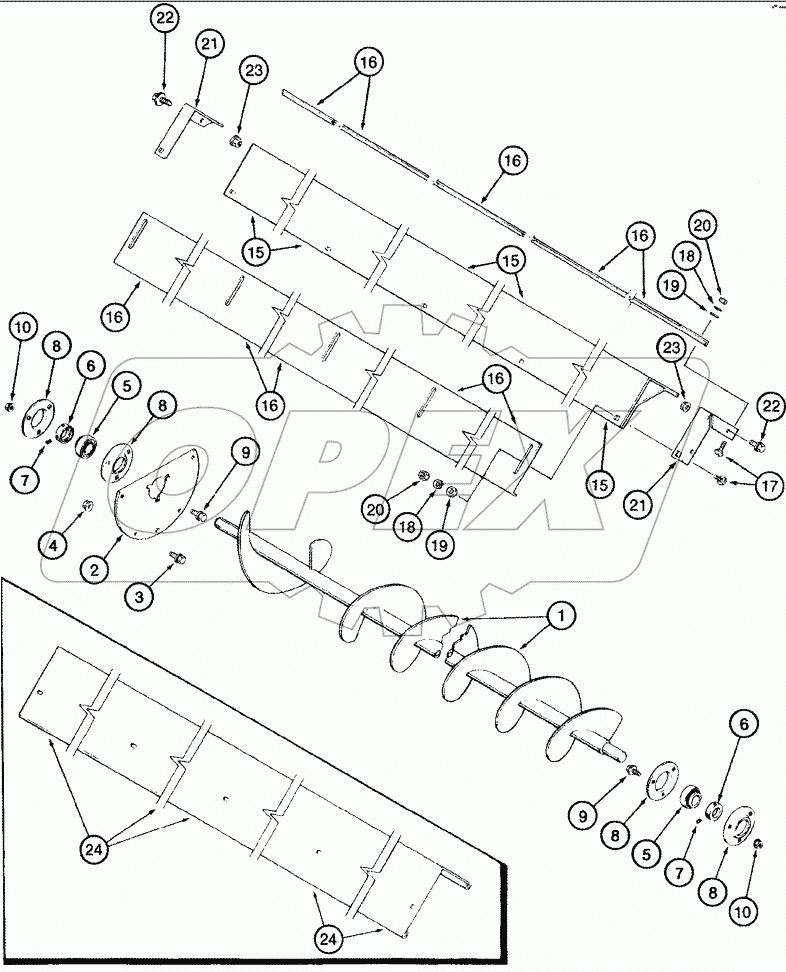 AUGERS - GRAIN TANK, LOWER