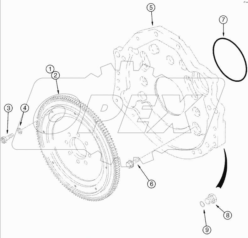 FLYWHEEL AND BACKING PLATE