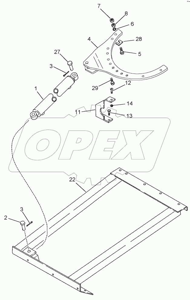 UNLOADER - SUPPORTS, SWING CYLINDER