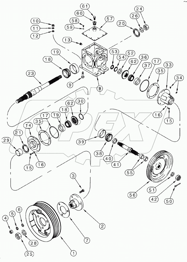 STRAW CHOPPER - HOUSING, GEAR