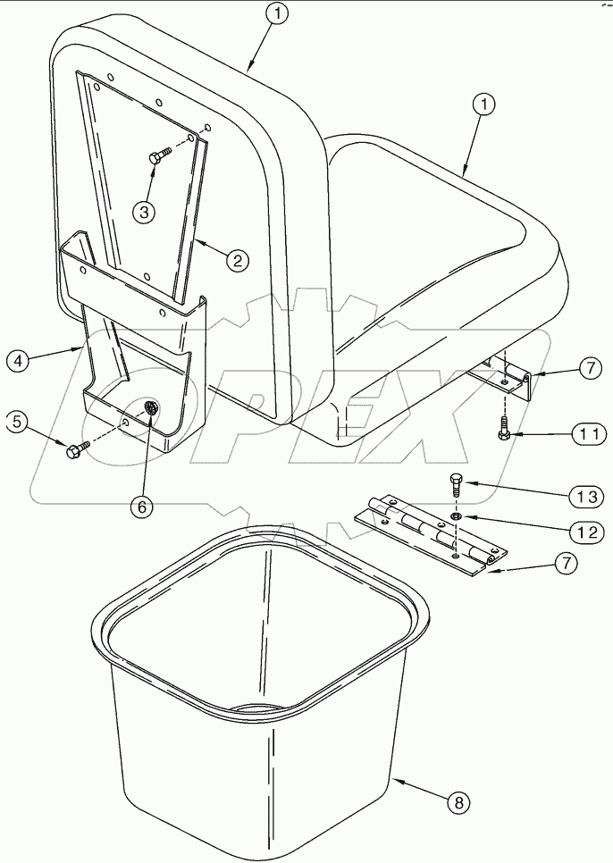 SEAT, INSTRUCTIONAL - STORAGE TRAY