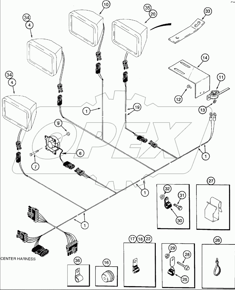 HARNESS - GRAIN TANK AND UNLOADER LAMP
