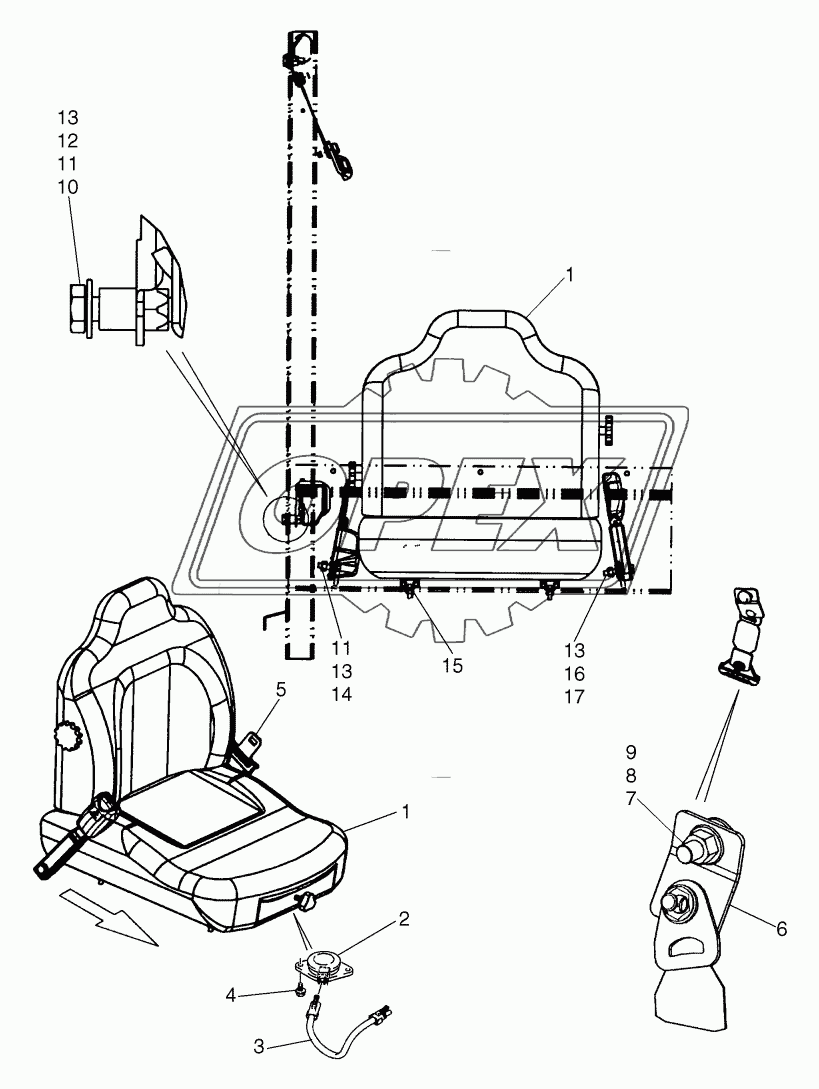 SEAT, MOUNTING - SUSPENSION