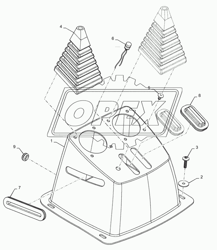 35.726.AE(01) - BACKHOE CONSOLE, 6 SPOOL