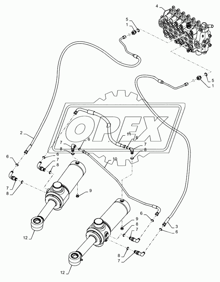 35.739.AE(01) - BACKHOE SWING CYLINDER HOSES