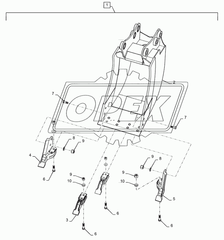 84.100.AB(02) - BACKHOE BUCKET ASSEMBLY, 18dm