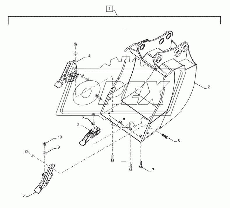 84.100.AB(03) - BACKHOE BUCKET ASSEMBLY 24dm