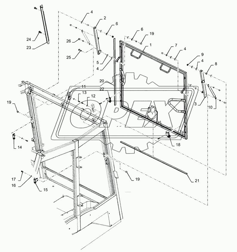 90.156.AL(03) - CAB WINDSHIELD GLASS