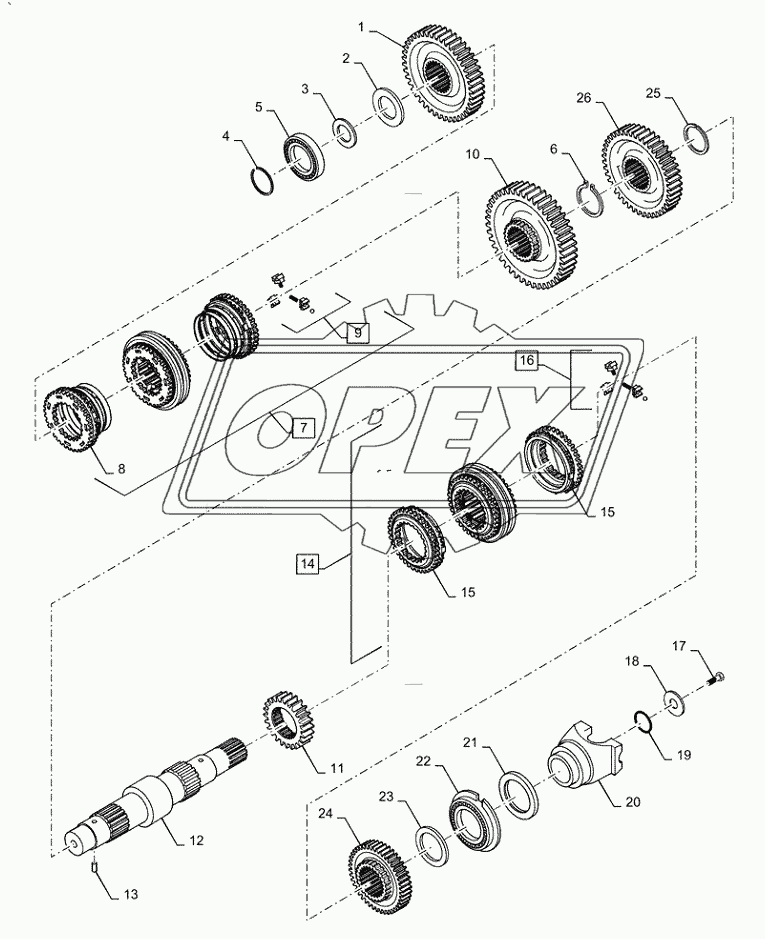 21.154.AJ(02) - SECONDARY SHAFT, 2WD