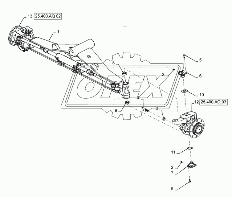 25.400.AQ(01) - FRONT AXLE, KNUCKLE ASSY