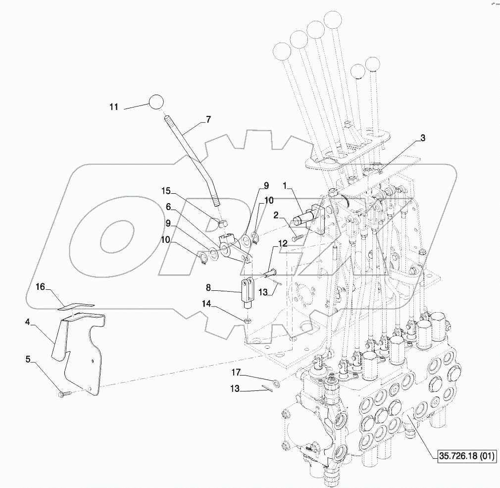 VALVE INSTALL - BACKHOE CONTROL, BI-AUXILIARY MECHANICAL