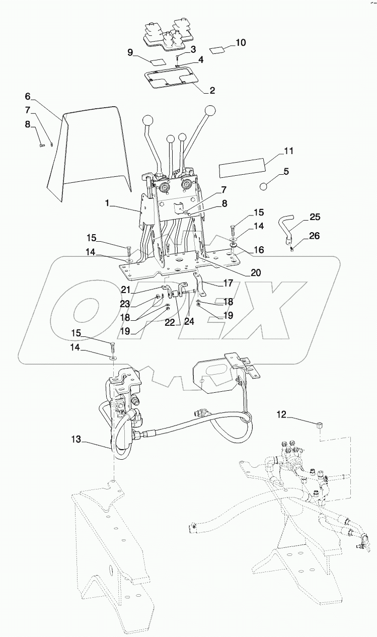  CONTROL - BACKHOE, 2 LEVER