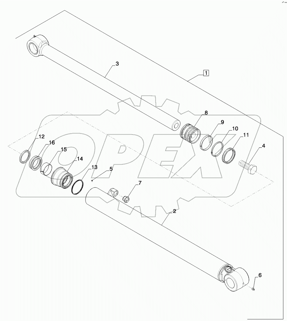  CYLINDER - BACKHOE DIPPER (580SN, 580SN WT)