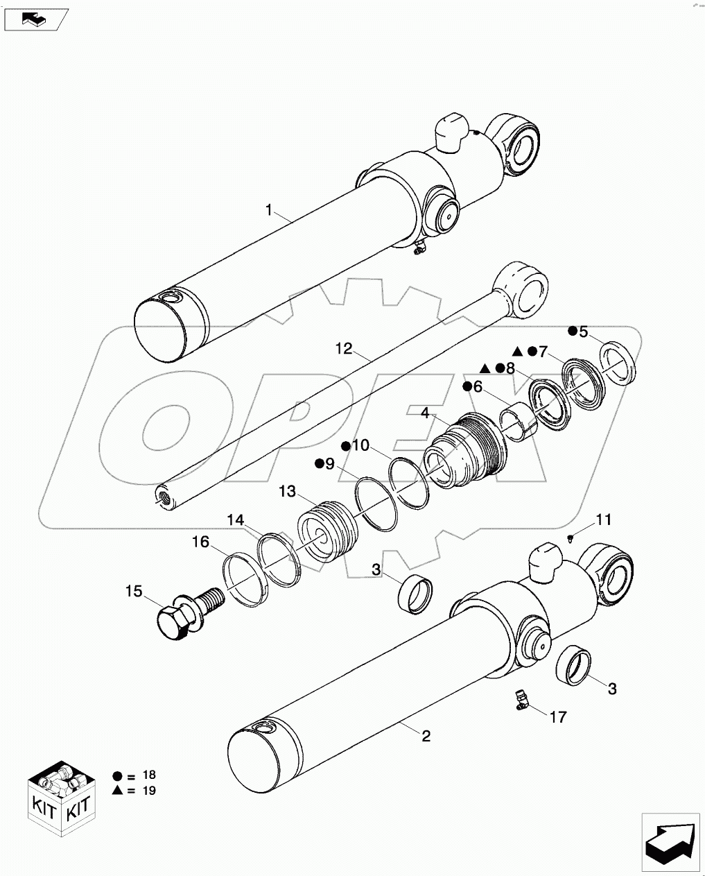  CYLINDER - LOADER BUCKET (580SN)