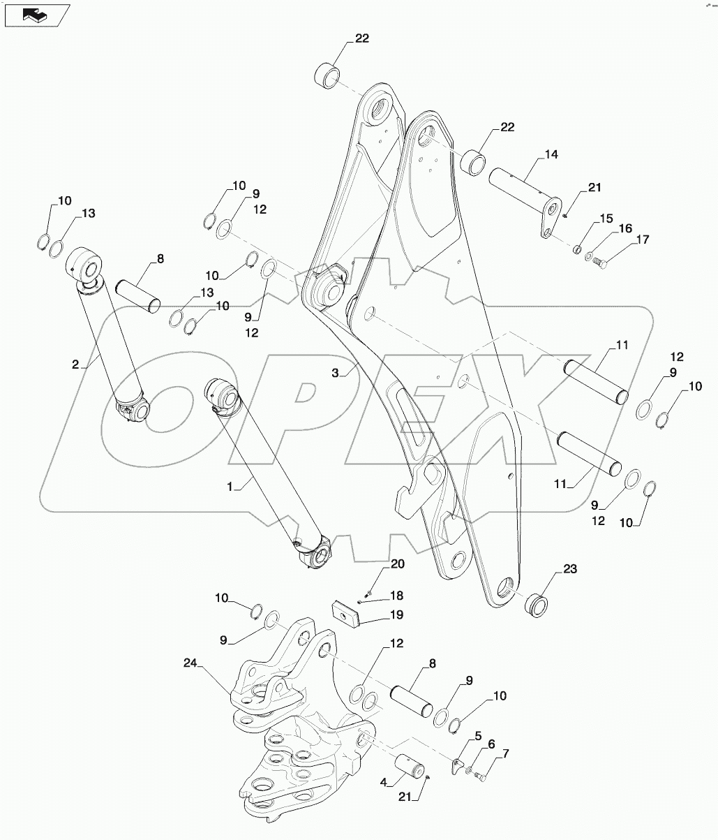  BACKHOE - BOOM AND SWING TOWER