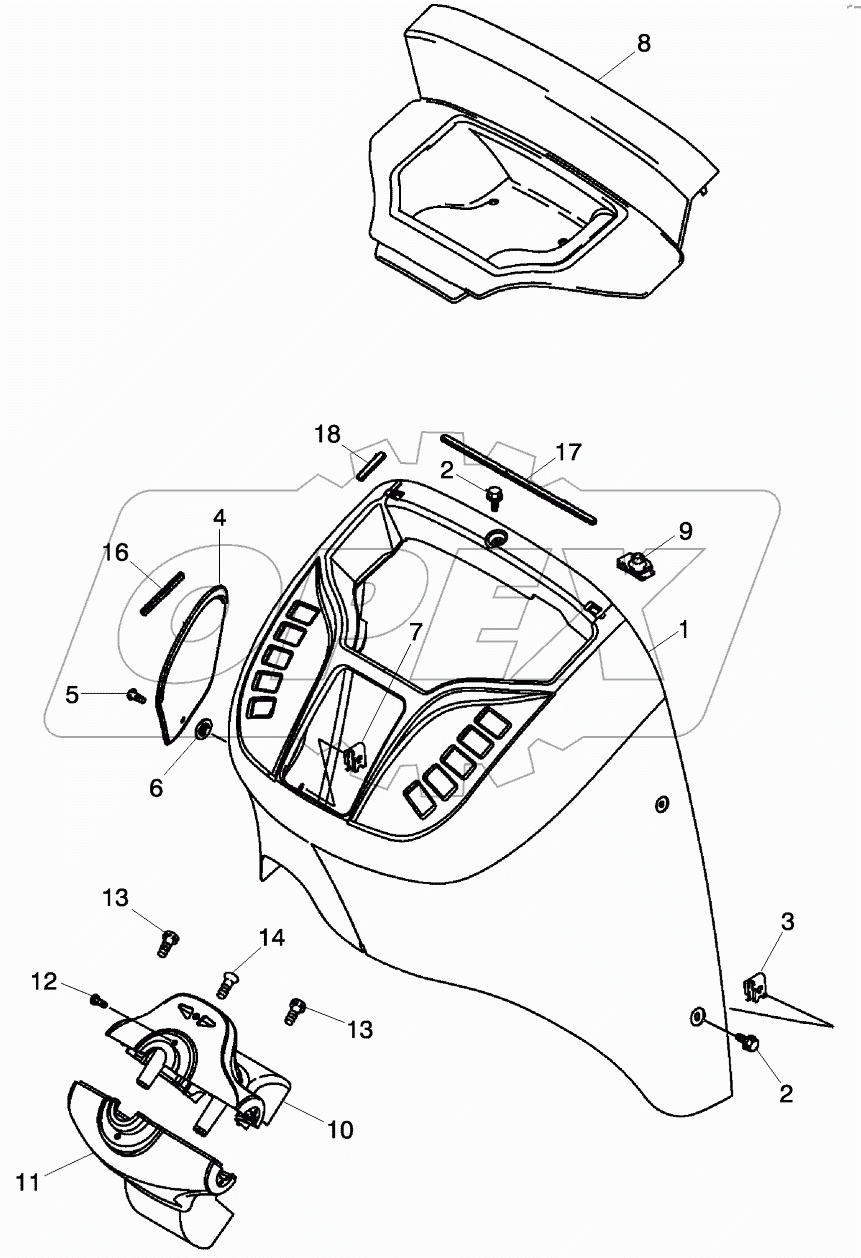  INSTRUMENT PANEL, FRONT - COVERS