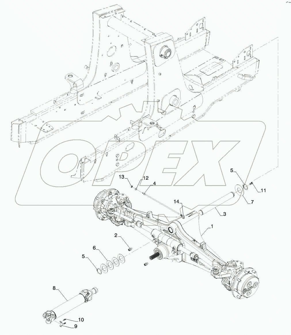  AXLE, FRONT DRIVE - MOUNTING (580N, 580SN)