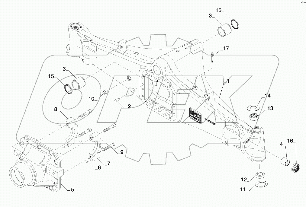  AXLE, FRONT DRIVE - HOUSING (580N, 580SN)