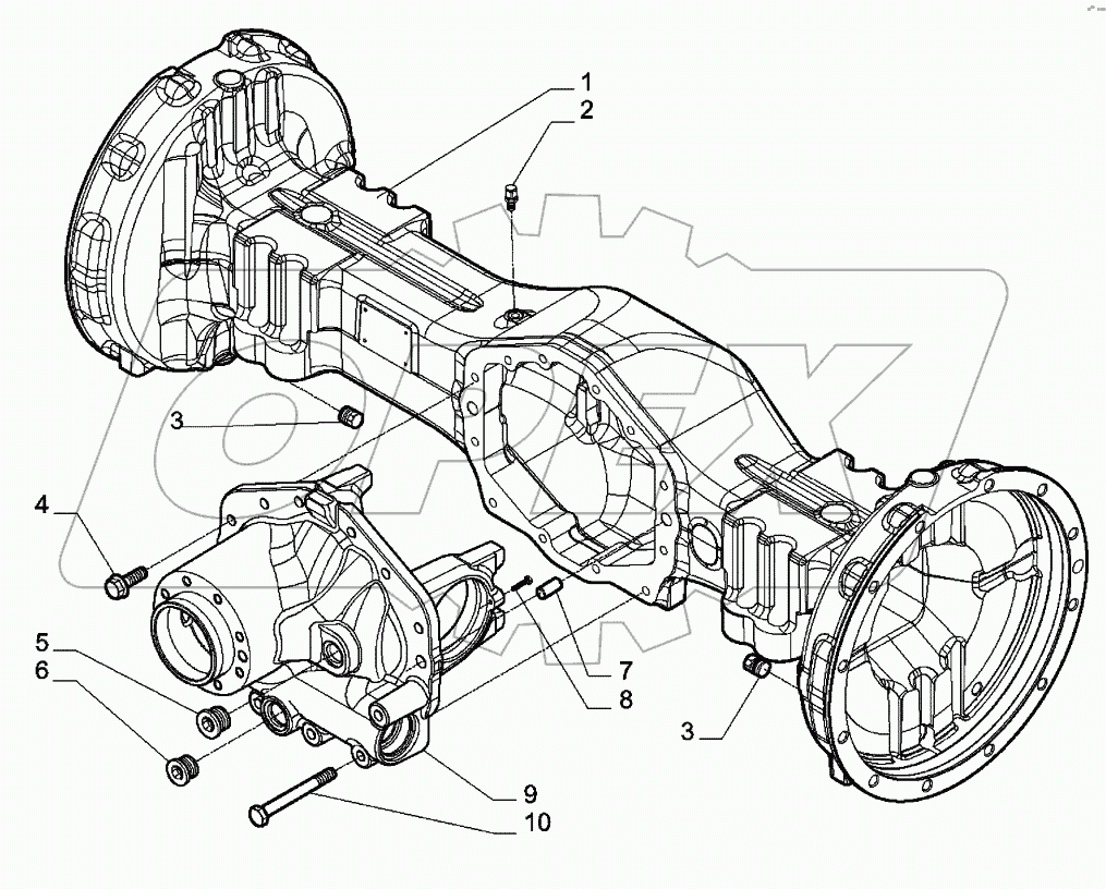  AXLE, REAR DRIVE - HOUSING (580N, 580SN)