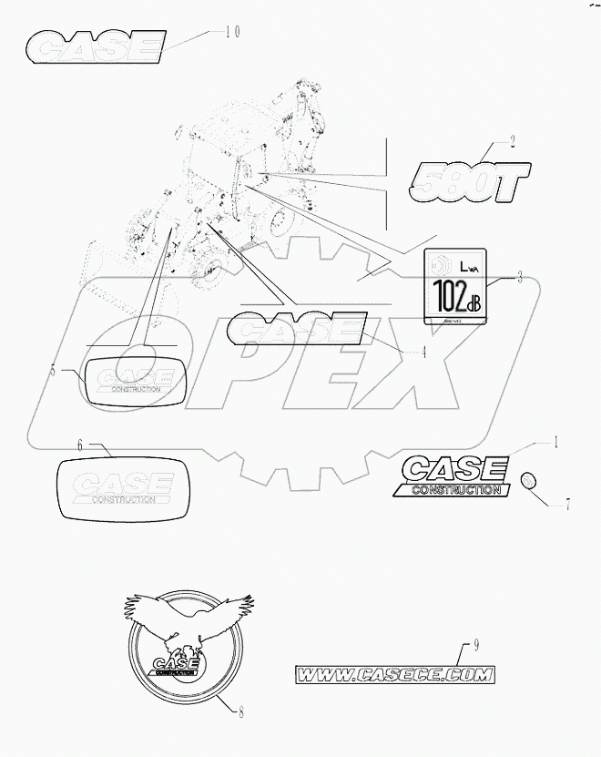 90.108.0209 ­ DECALS ­ CAB