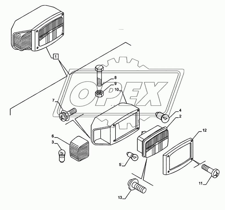 55.404.0301 ­ HEADLAMP, COMPONENTS