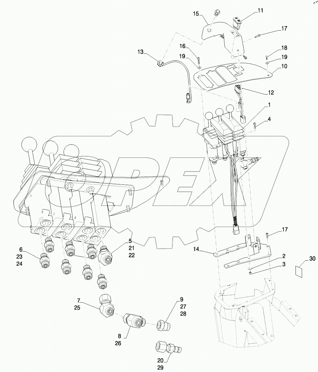  LOADER CONTROL - THREE LEVER MOUNTING