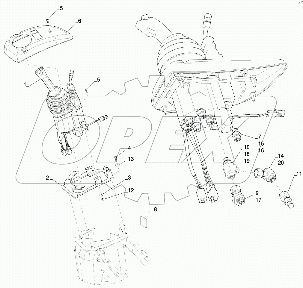  LOADER CONTROL - JOYSTICK WITH SINGLE LEVER MOUNTING