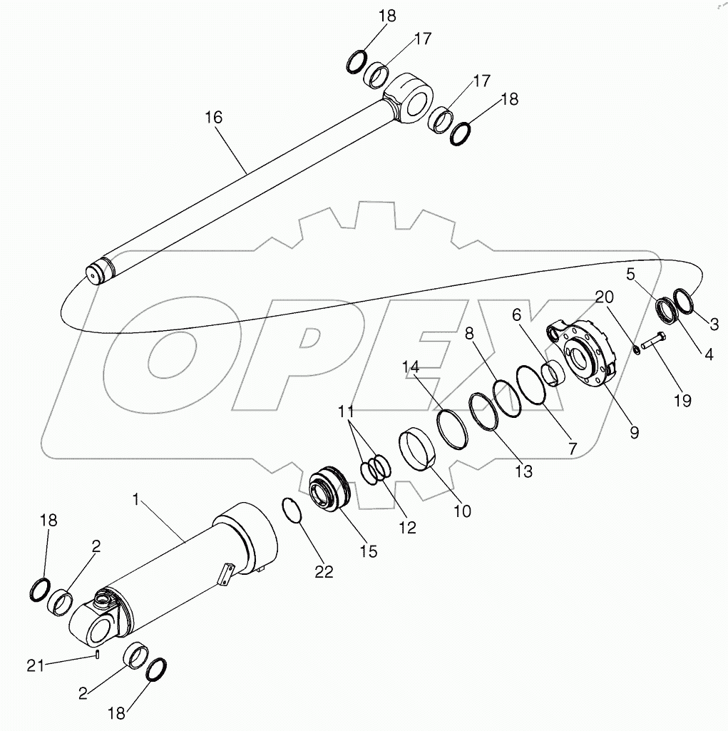  TILT CYLINDER ASSEMBLY, XR LOADER 821F