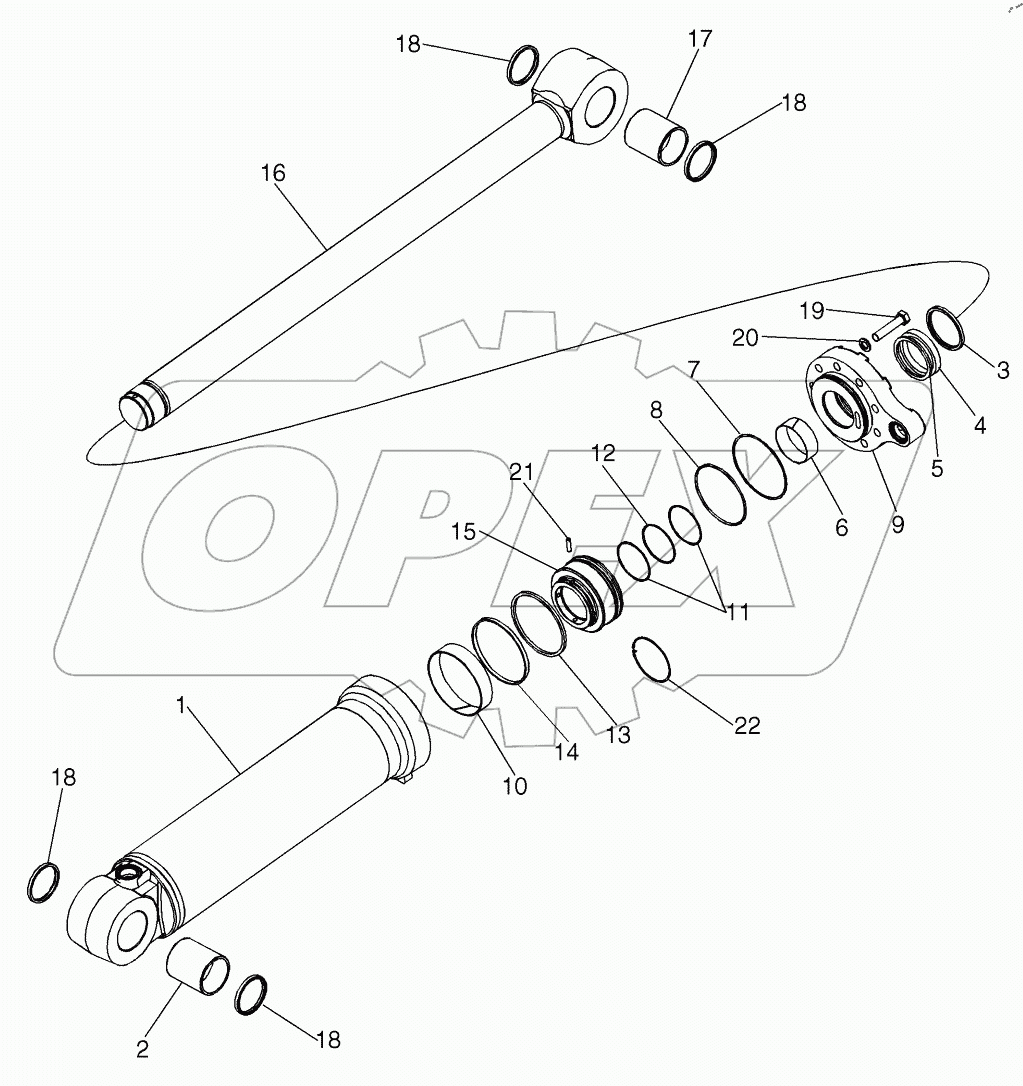  TILT CYLINDER ASSEMBLY, Z BAR LOADER 921F