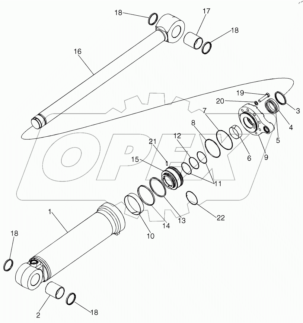  TILT CYLINDER ASSRMBLY, XR LOADER 921F