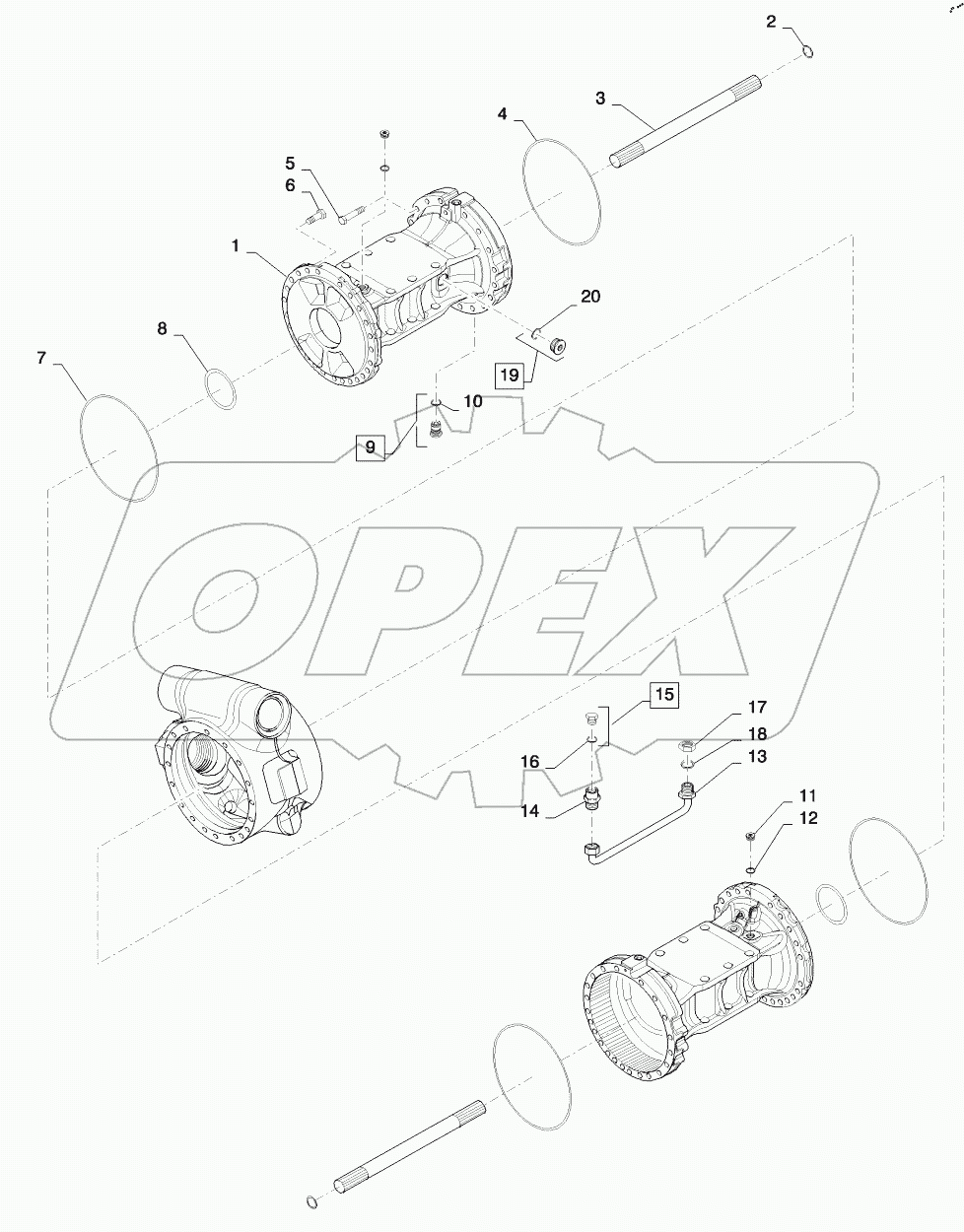  FRONT AXLE HOUSING - OPEN DIFFERENTIAL 921 ONLY