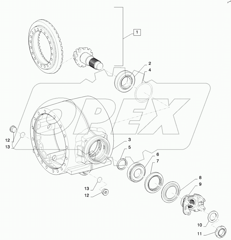  FRONT AXLE DIFFERENTIAL CARRIER 821 ONLY