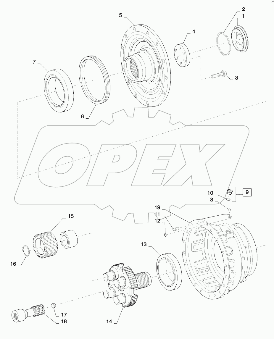  REAR AXLE - PLANETARY HUB - 821 ONLY