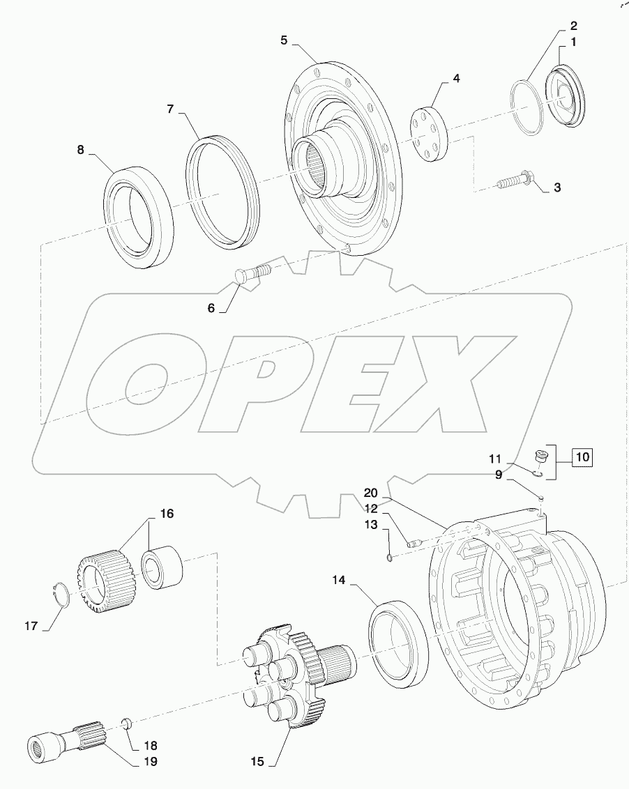  REAR AXLE - PLANETARY HUB - 921 ONLY