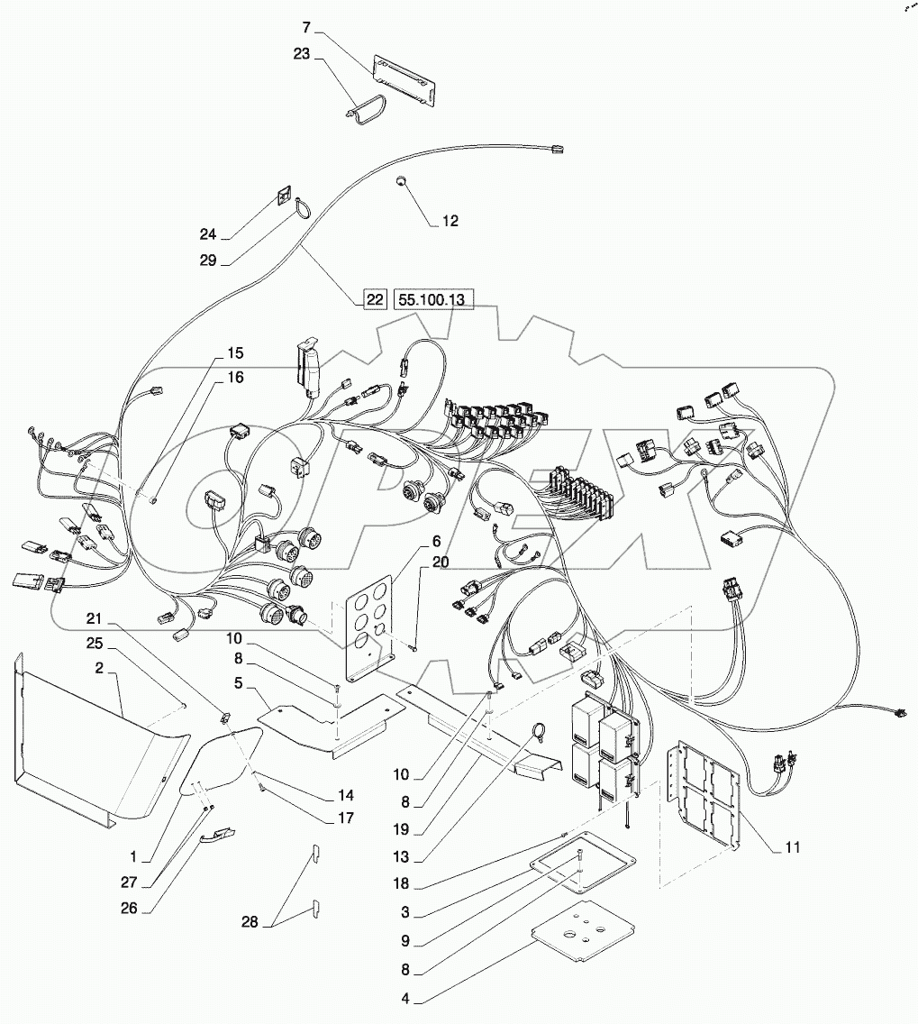  MAIN CAB HARNESS INSTALLATION COMPONENTS