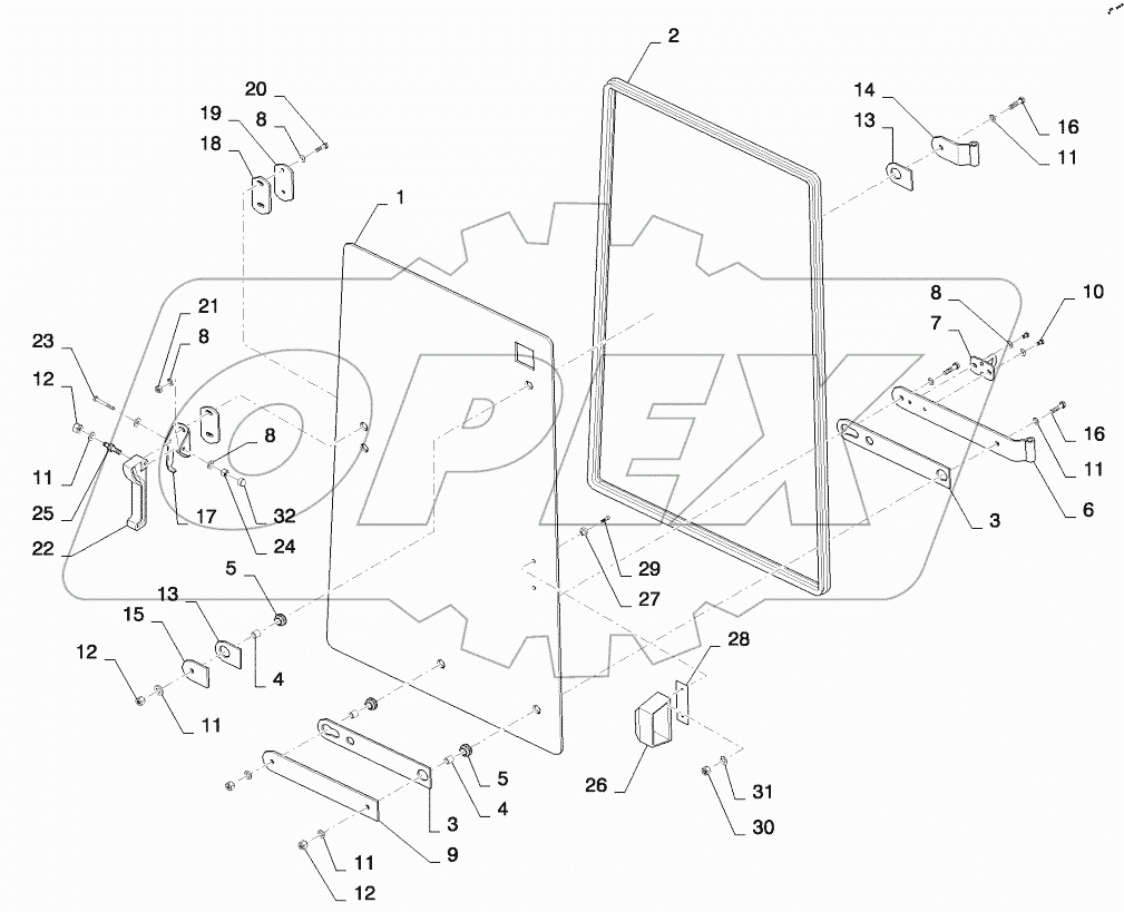  CAB, WINDOW RIGHT HAND UPPER