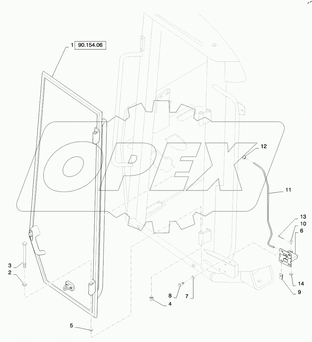  CAB, LEFT DOOR INSTALLATION