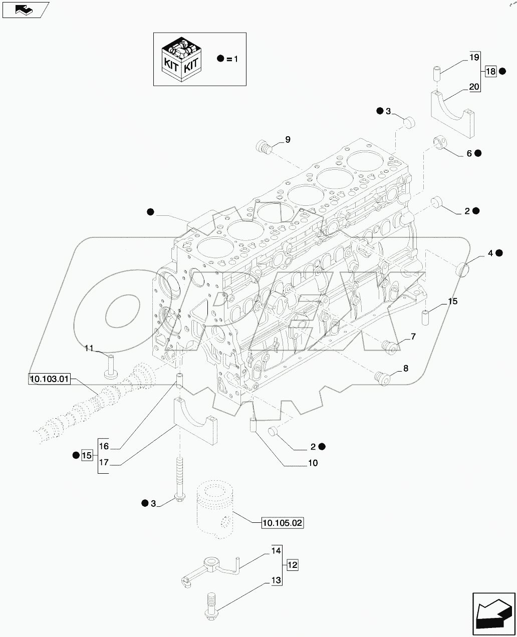  CYLINDER BLOCK & RELATED PARTS