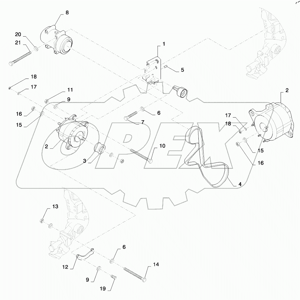  ALTERNATOR - MOUNTING WITH AIR CONDITIONING