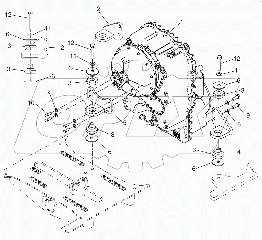  MOUNTING - TRANSMISSION 4 SPEED AND 5 SPEED