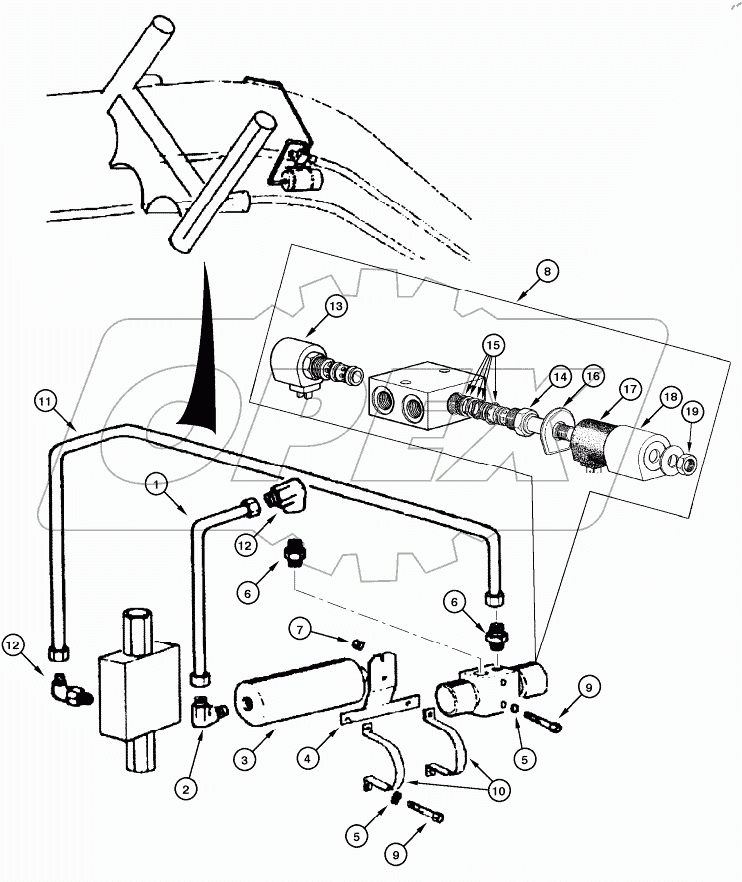  BLADE HYDRAULIC CIRCUIT - SIDE SHIFT ACCUMULATOR