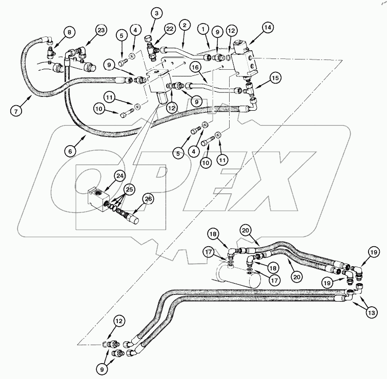  BLADE HYDRAULIC CIRCUIT - LOCK (3 HOLES)