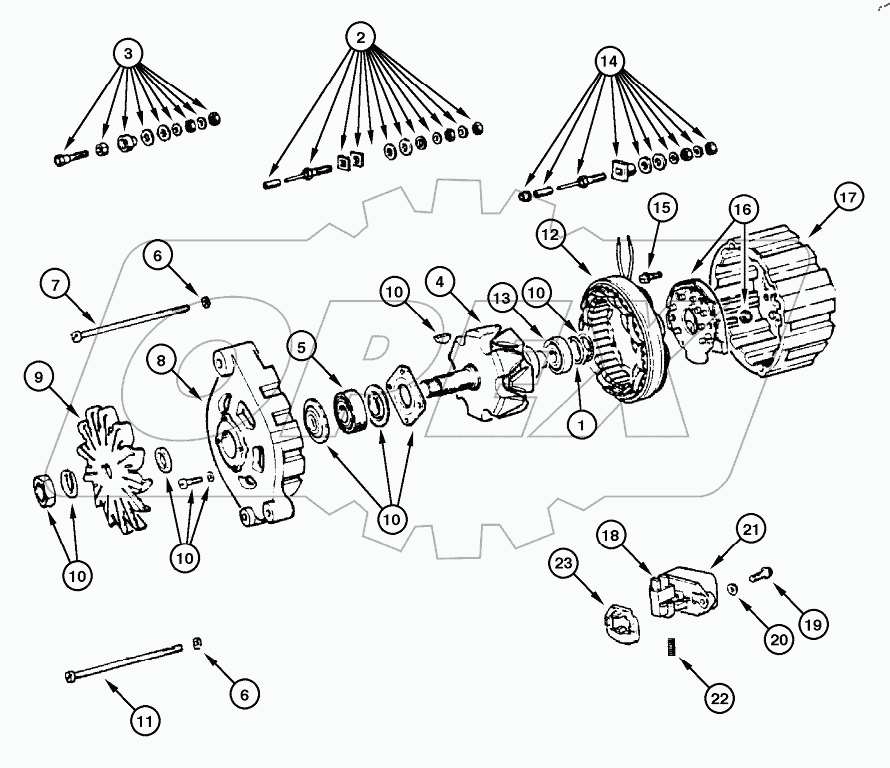  ALTERNADOR 45A - COMPONENTS