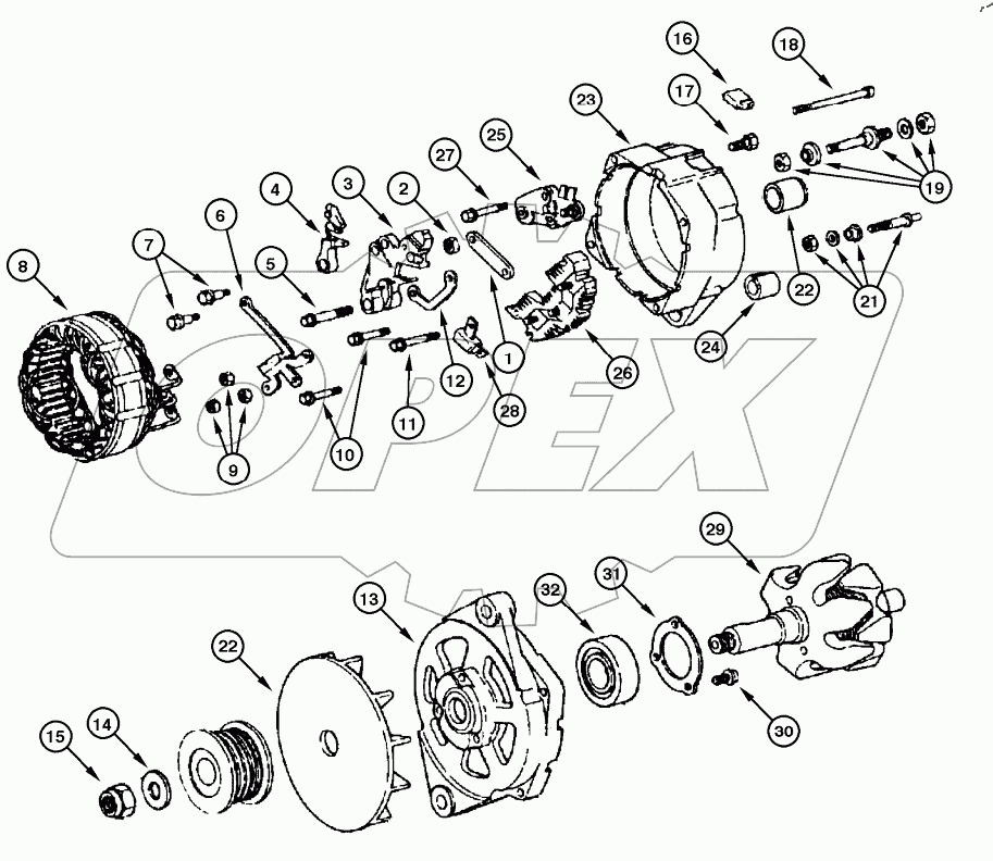  ALTERNADOR 70A - COMPONENTS