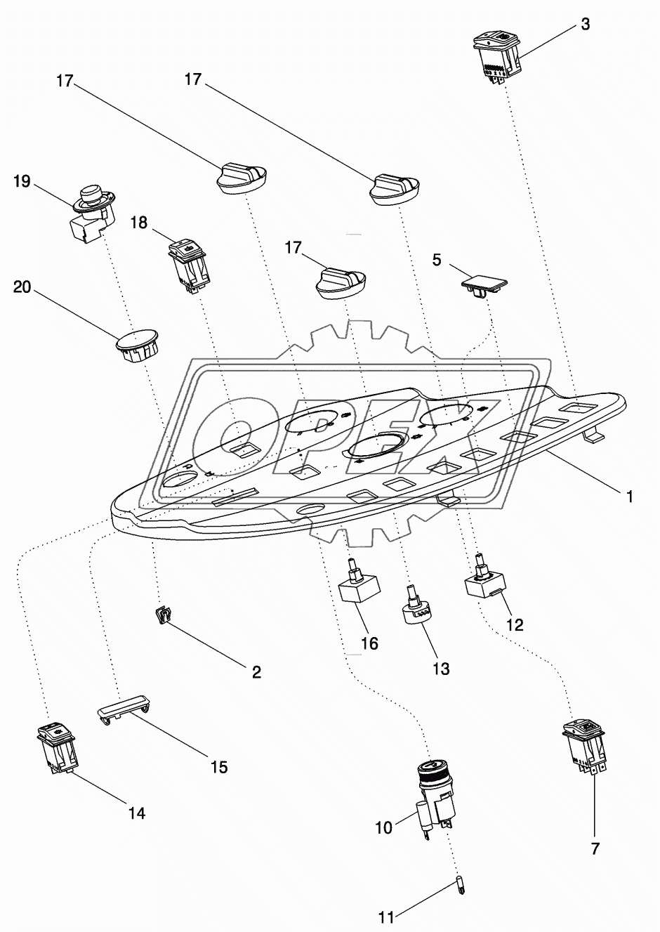 CONTROLS - RIGHT FENDER CONSOLE, WITHOUT ATC